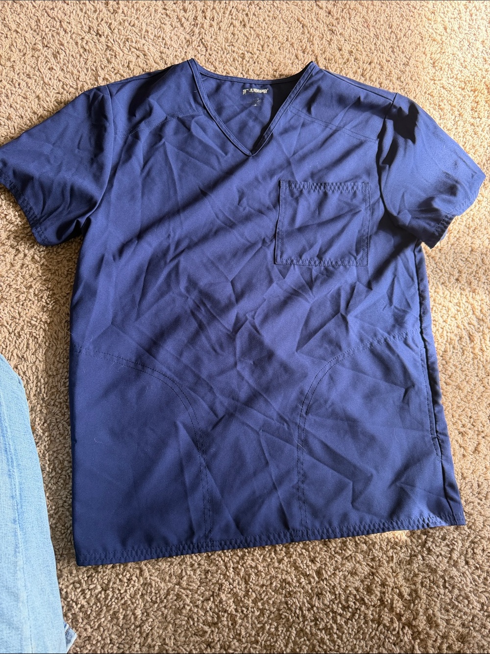 Scrubstar Navy Blue V-Neck Short Sleeve Scrub Top